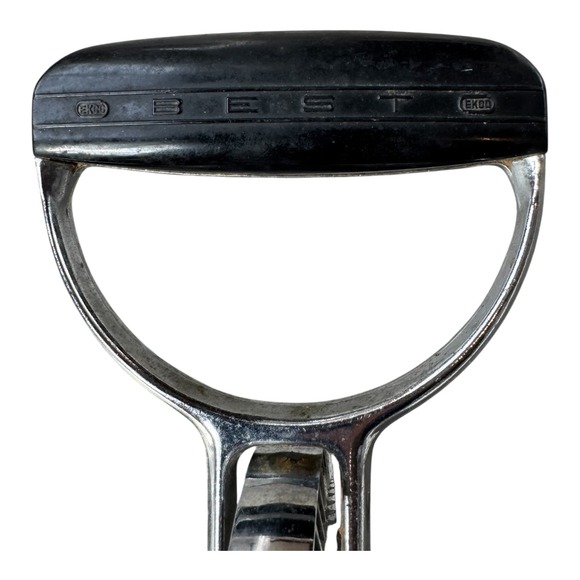 Vintage EKCO BEST USA Rotary Egg Beater Hand Mixer Chrome Black Handle 11.5" - Picture 4 of 4